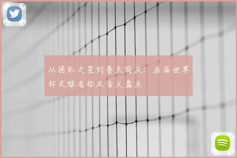 从团队之星到普天同庆：历届世界杯足球名称及含义盘点